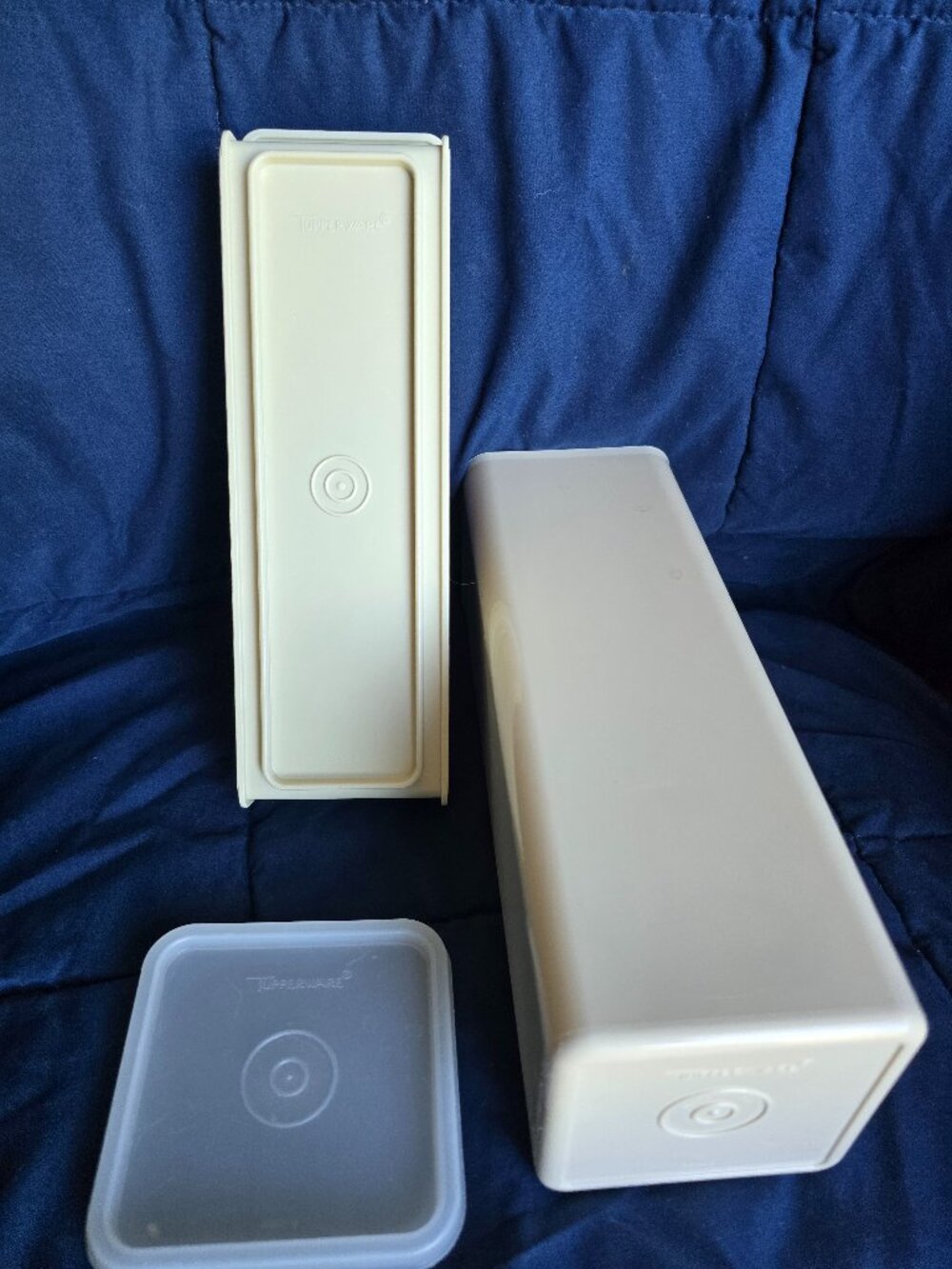 Vintage Tupperware 1696 Velvetta Cheese Keeper with Tray Almond